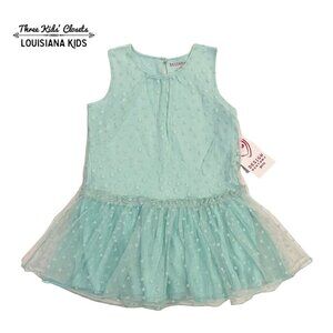 NEW Design History 2T Mint Heart Tulle Overlay Tank Dress